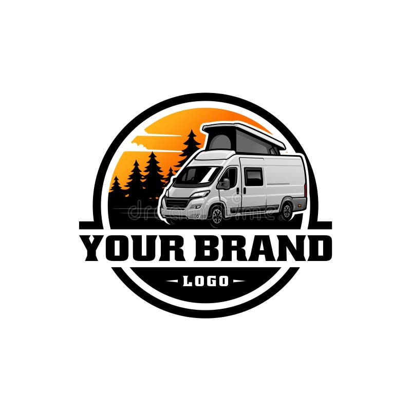 RV Camper Van Vehicle Isolated Logo Vector Stock Vector - Illustration ...