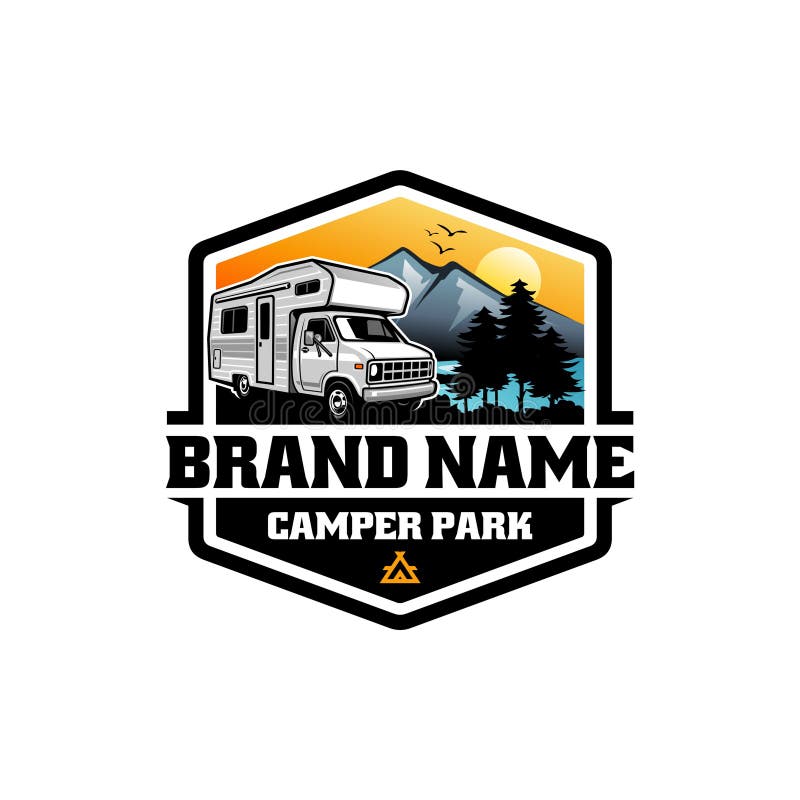 RV - Motor Home - Camper Van - Caravan Logo Vector Stock Vector ...