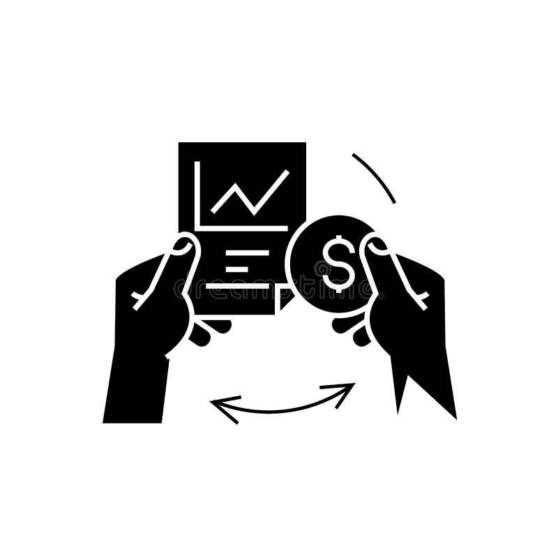 Stock Exchange Black Vector Concept Icon. Stock Exchange Flat