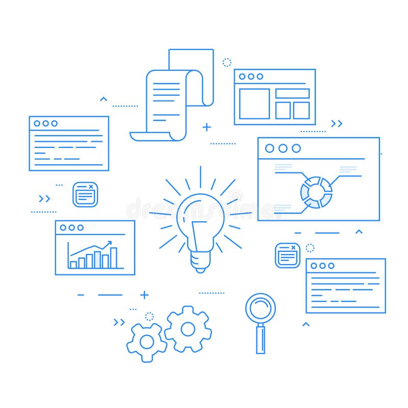 Stock exchange and business analytics, data flow, statisics vector illustration Stock exchange and business analytics, data flow, statisics vector illustration