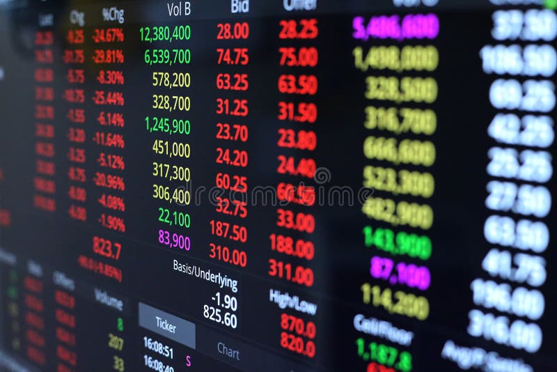 Trading electronics Screen for Trader stock images