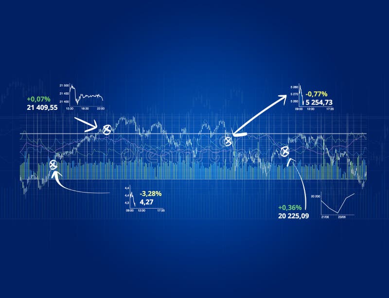 Stock Exchange Trading Data Information Isolated on a Background Stock