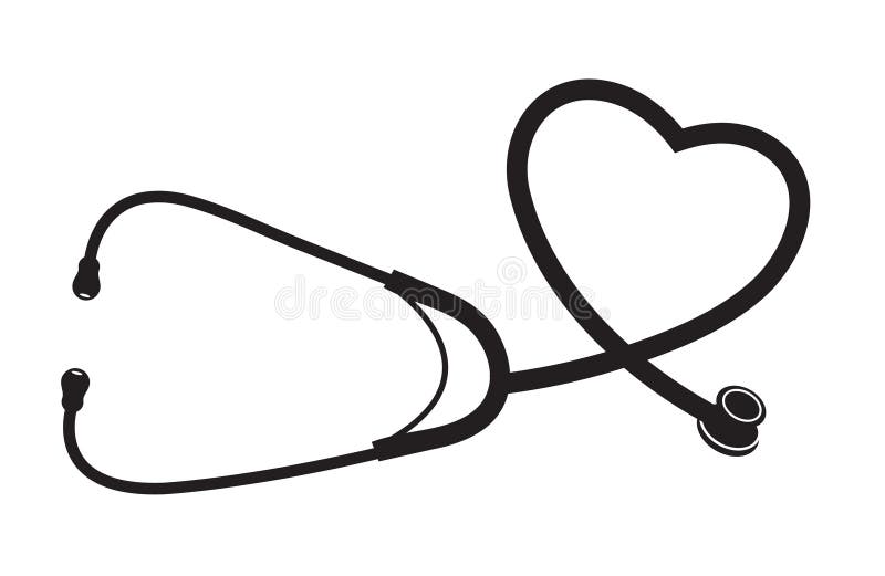 Premium Vector, Medical tool stethoscope isolated on white with heart  symbol