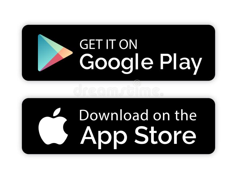 App store google play microsoft  button set Vector Image