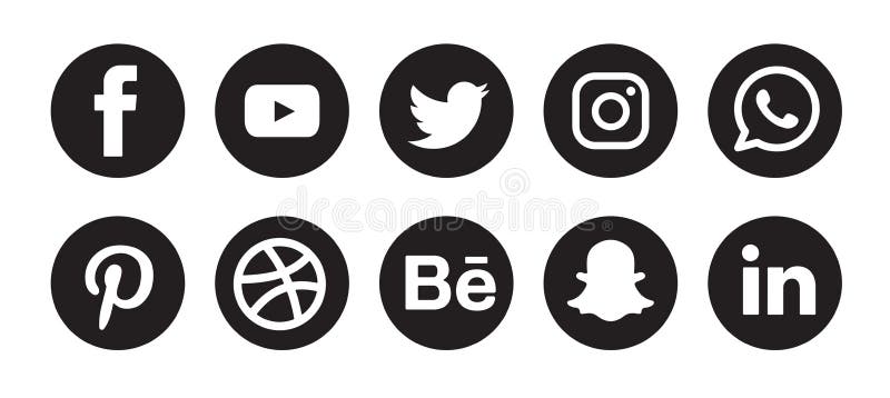Set of Social Media Logos Icons. Editorial Photography - Illustration ...
