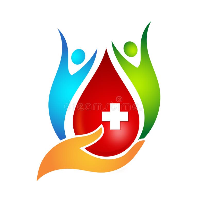 Blood Donation Logo Icon in Hand. Stock Vector - Illustration of icon