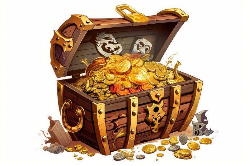 Free Vectors  Overflowing treasure chest