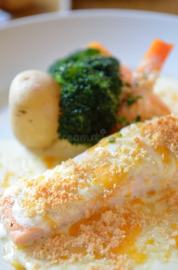 Stock image of poached salmon fillet stock images