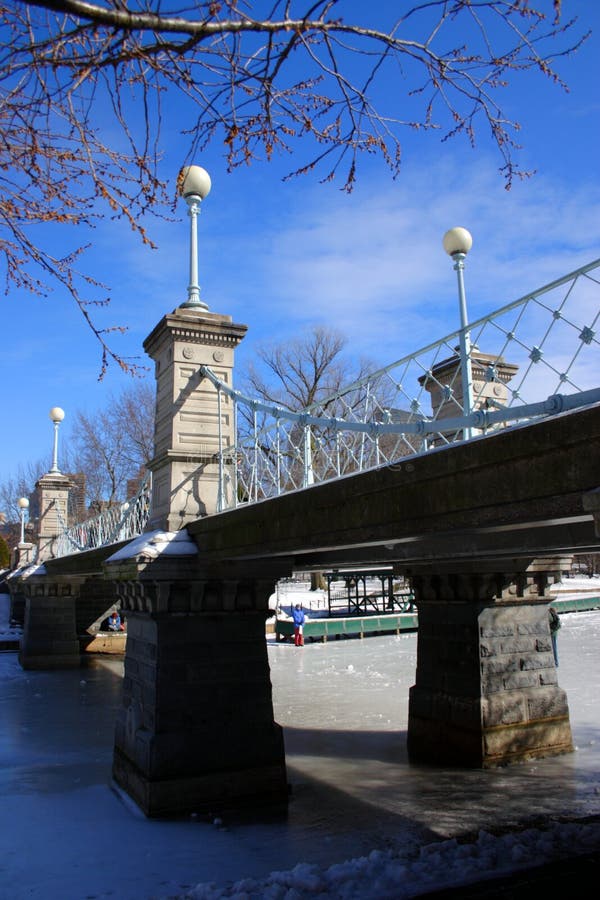 Stock Image of a Snowing Winter at Boston, Massachusetts, USA Stock