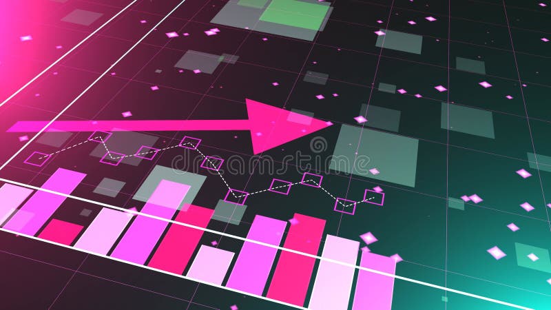 Stock market animated graphic. Stock price chart.