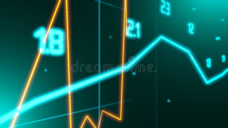 Stock market animated graphic. Stock price chart.