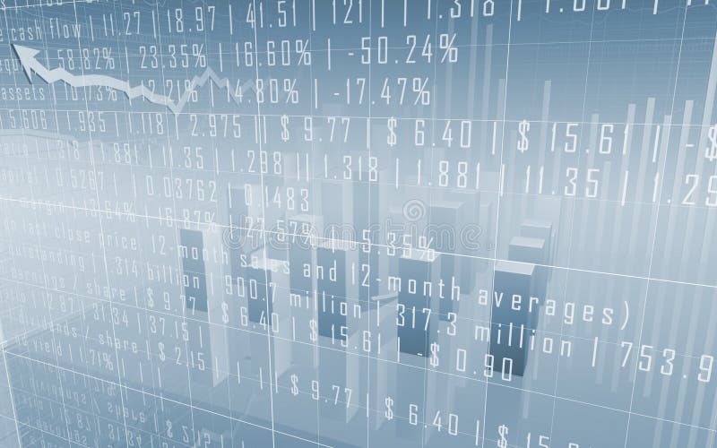 Stock Market Bar Charts with Data Stock Illustration Illustration of