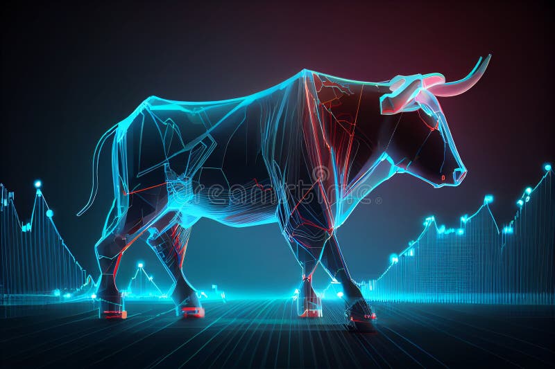 Stock Market Bull Market Trading Chart.generative Ai Stock Illustration ...