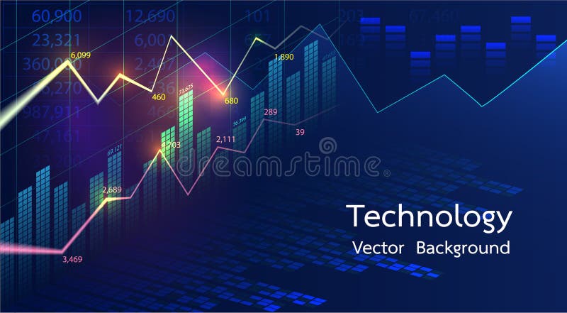 Stock Market Candlestick Financial Analysis Abstract background. Vector