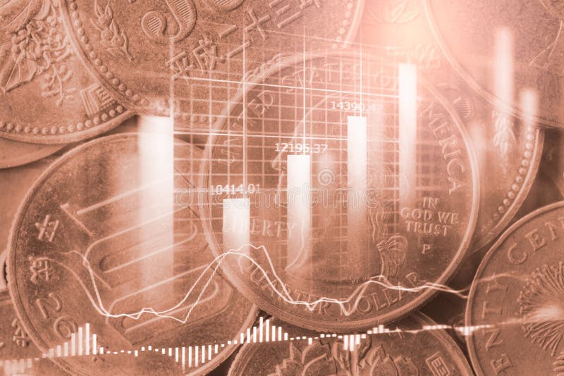 Stock market or forex trading graph and candlestick chart suitable for financial investment concept. Economy trends background for