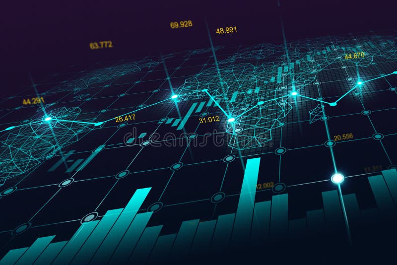 Stock market or forex trading graph in futuristic concept