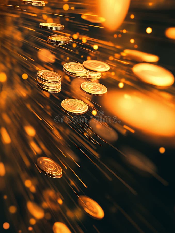 Stock market graph analysis showcasing abstract movement with golden currency symbols reflecting market trends and trading royalty free stock images