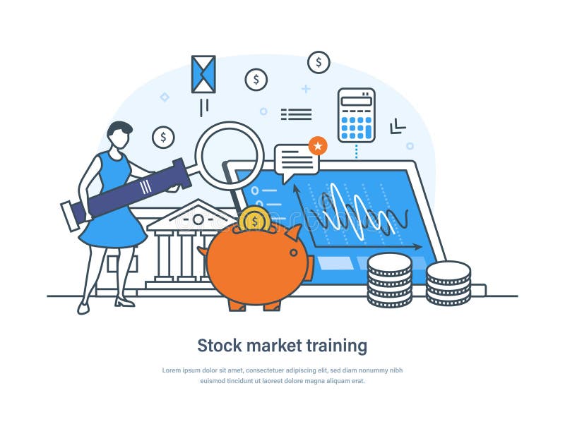 Stock Market Training Trading Course, Online Learning Concept Stock