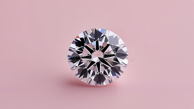 This photo Sparkling Diamond on Pink Background stock illustration