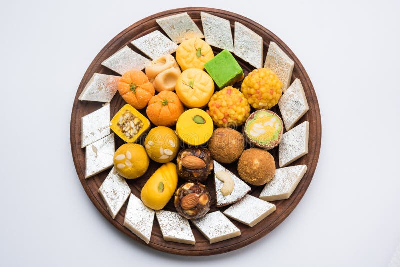 Indian sweets for diwali festival or wedding, selective focus