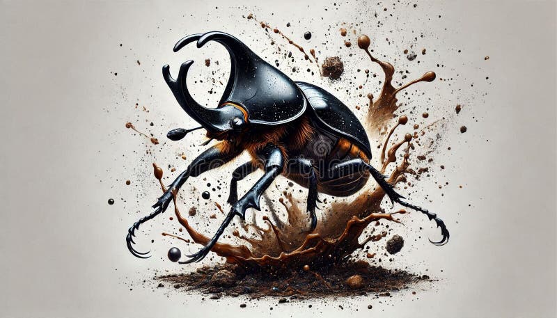 Stock photo showing a bright beetle on a fresh leaf stock illustration