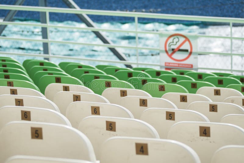 Stock Photo - stadium seats no smocking selective focus