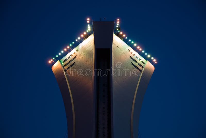 Stock Photo of the Top of the Montreal Olympic Stadium royalty free stock photos