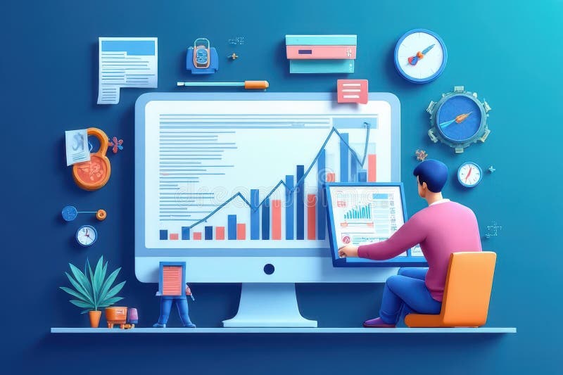 Stock Photography and SEO Ranking Factors vector illustration