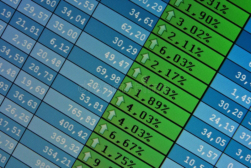 Stock Quotes at Real Time at the Stock Exchange Stock Image Image of