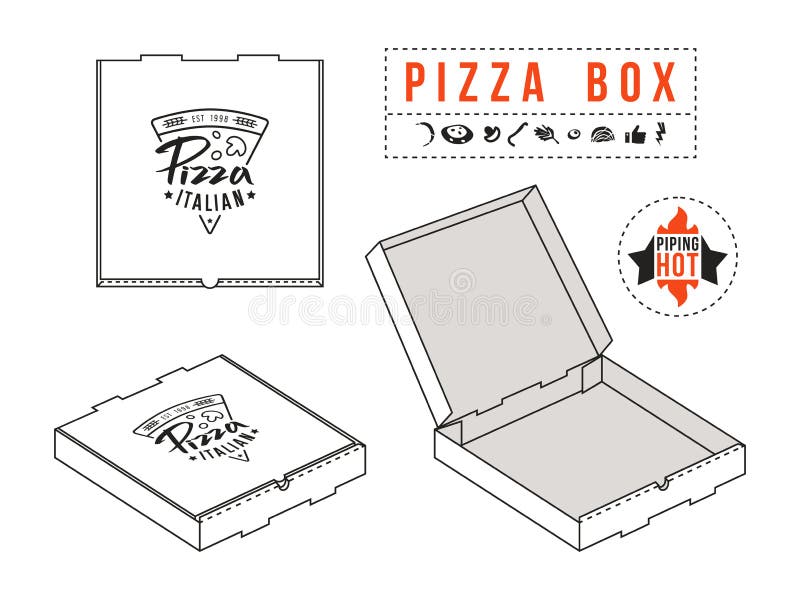 Stock Vector Design of Boxes for Pizza Stock Vector Illustration of template, open 75365424