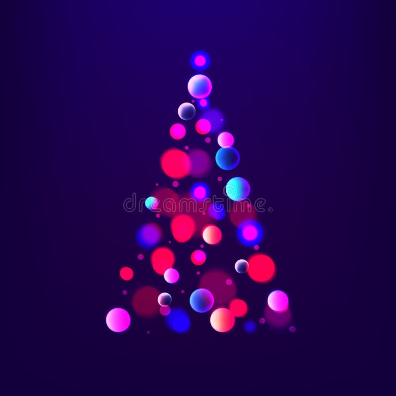 Stock vector illustration abstract Christmas tree of lights and bokeh. Glowing fir. Blue background. Concept design for a card. vector illustration Stock vector illustration abstract Christmas tree of lights and bokeh. Glowing fir. Blue background. Concept design for a card. vector illustration