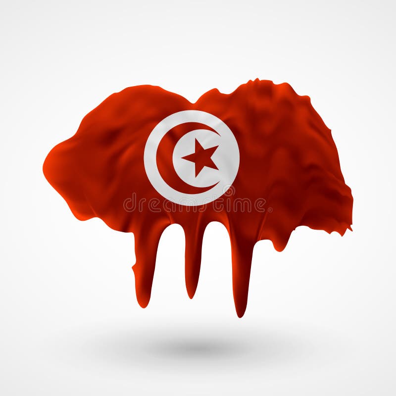 Download Vector Isolated Flag Of Tunisia Painted Colors Stock ...