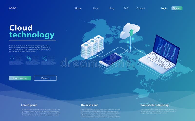 Stockage de nuage de concepts Technologie informatique en ligne serveurs 3d et r?seau de connexion de centre de traitement des do illustration de vecteur Stockage de nuage de concepts Technologie informatique en ligne serveurs 3d et r?seau de connexion de centre de traitement des do illustration de vecteur