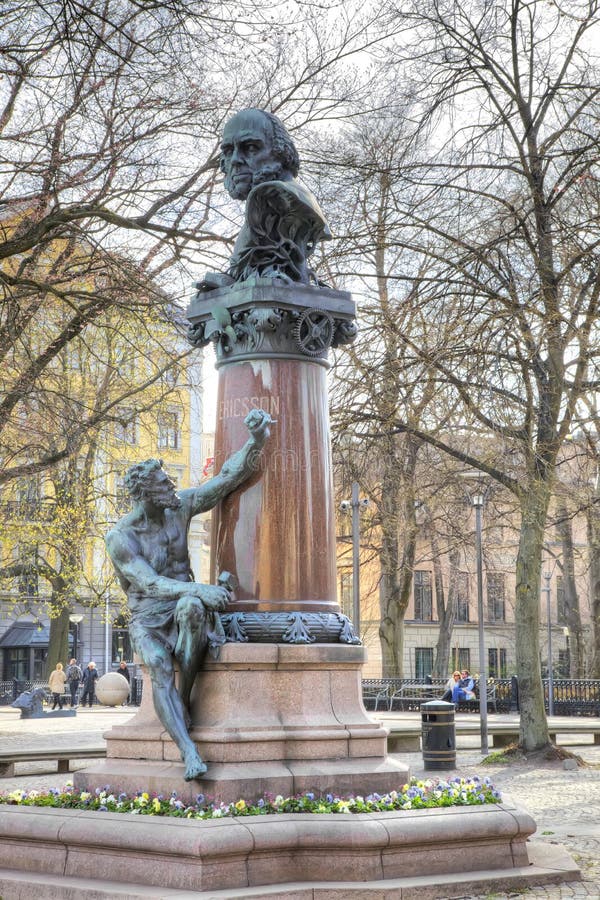 Stockholm. Monument To Inventor John Erickson Editorial Photo - Image ...