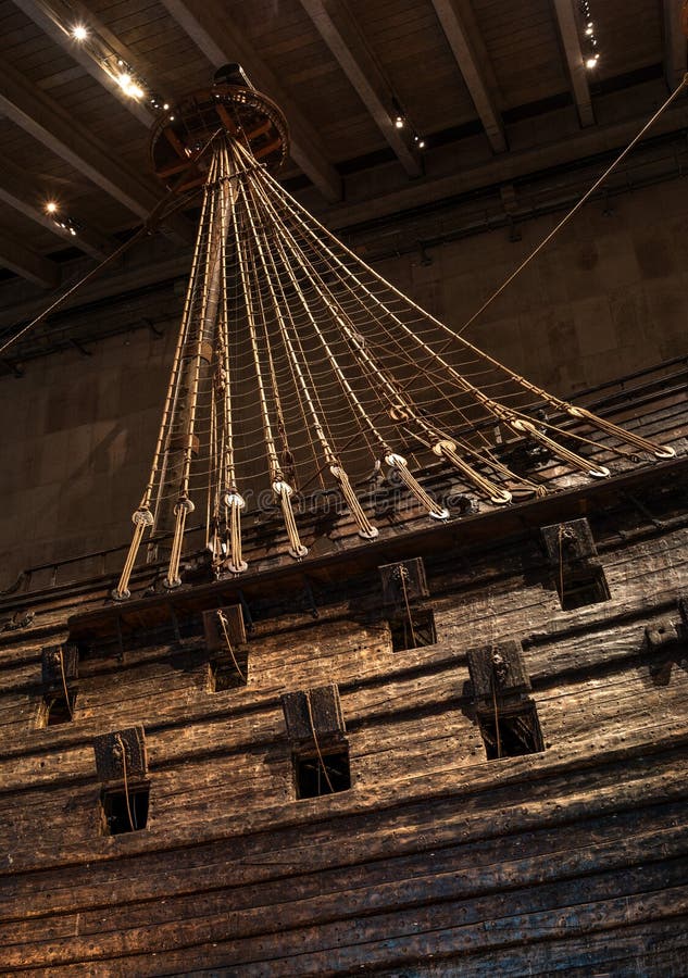 Stockholm, Sweden - April 20, 2019: Old Sailing Ship Vasa. Vasa Museum