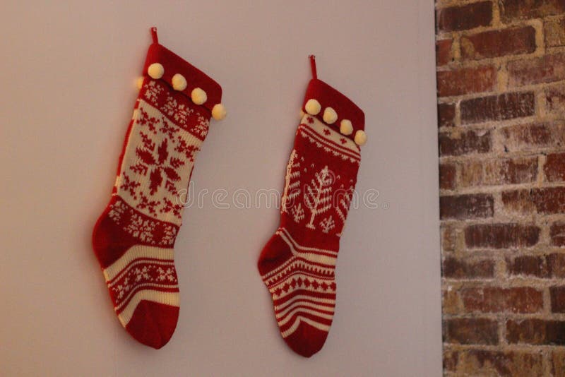 Stockings Were Hung by the Chimney with Care Stock Photo - Image of ...