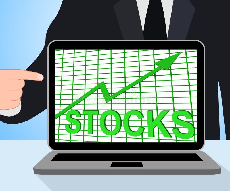 Stocks Graph Shows Rise in Value of Shares Stock Illustration