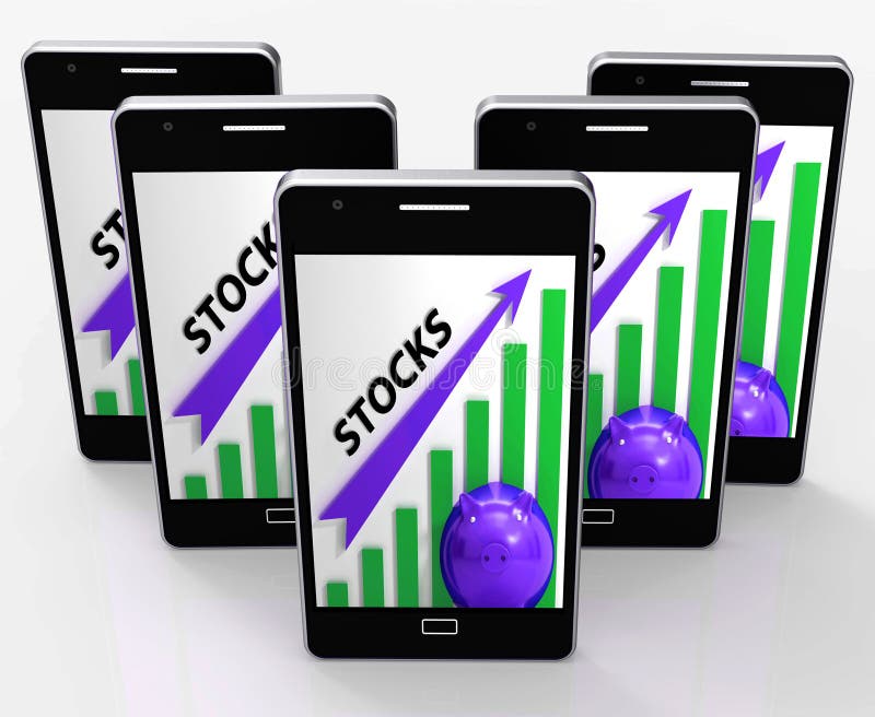 Stocks Graph Shows Rise in Value of Shares Stock Illustration