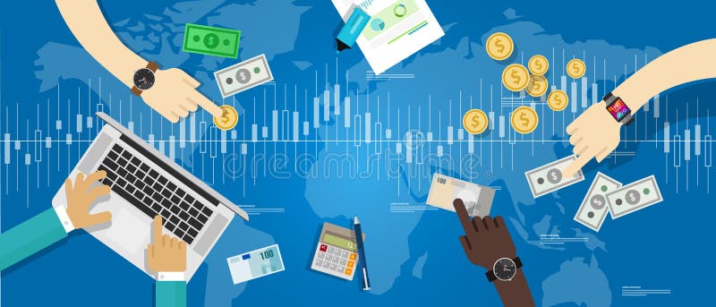 Stocks market trading forex currency exchange royalty free illustration