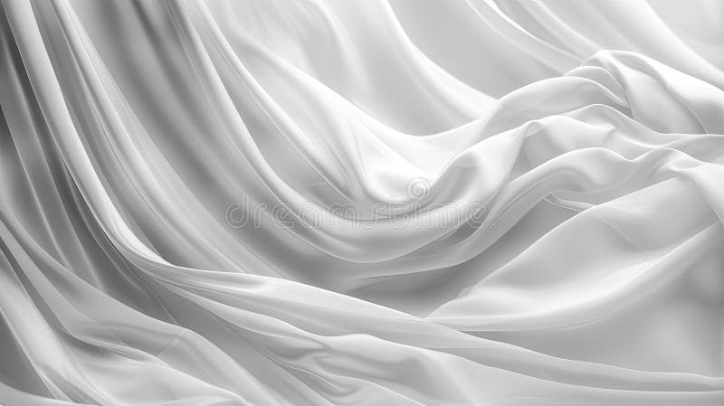 Stoffa bianca elegante con pieghe morbide. illustrazione di stock