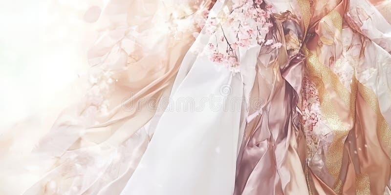 Stoffe decorate con delicati fiori rosa e accenti d'oro royalty illustrazione gratis