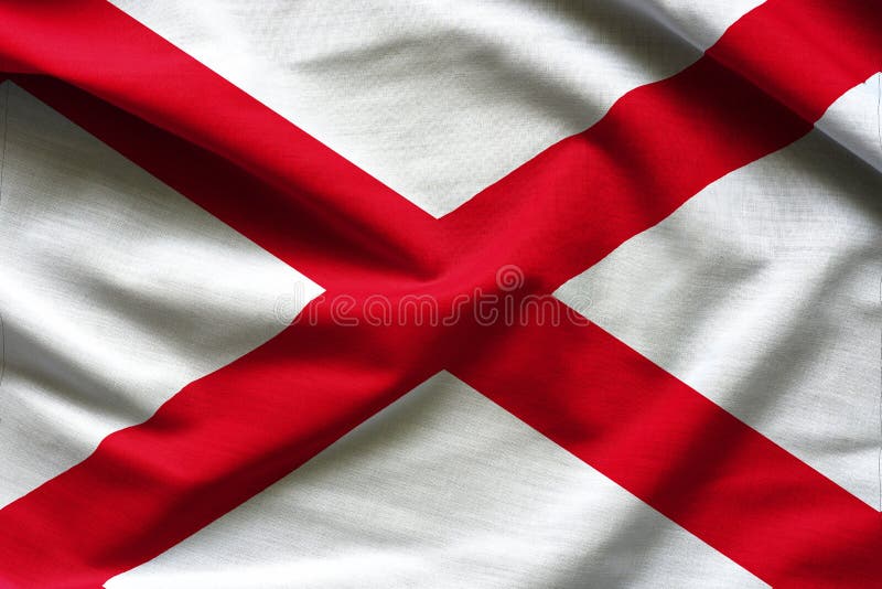 Stoffentextuur van de Vlag van Alabama - Vlaggen van de V.S. stock foto's Stoffentextuur van de Vlag van Alabama - Vlaggen van de V.S. stock foto's