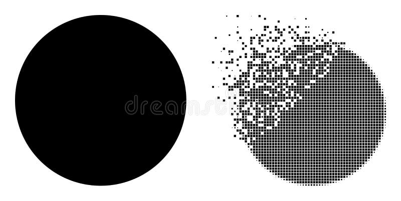 Stoftpixel och ikonen för den ursprungliga cirkeln stock illustrationer
