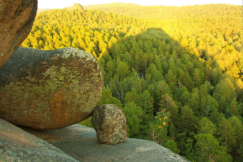 Stolby mountain in Siberia