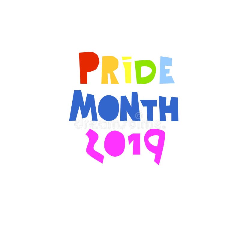 Stolthetmånad 2019 LGBT-själv-bekräftelse begrepp Månad av LGBT-stolthetberömmar Hand-märkt regnbåge-färgad logo vektor illustrationer Stolthetmånad 2019 LGBT-själv-bekräftelse begrepp Månad av LGBT-stolthetberömmar Hand-märkt regnbåge-färgad logo vektor illustrationer