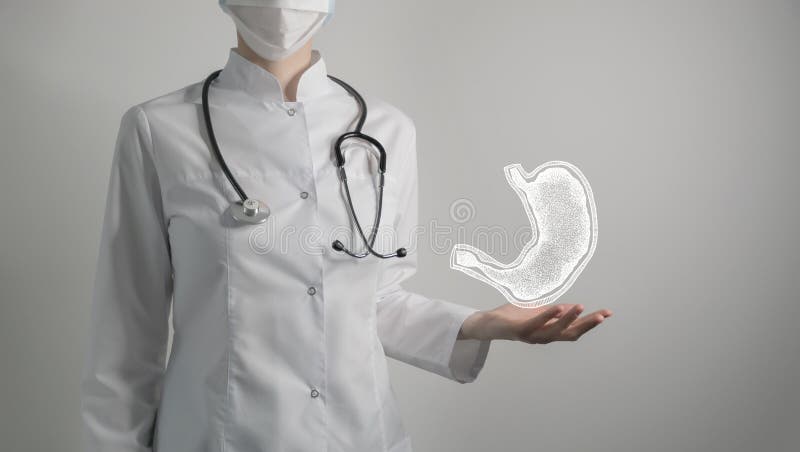 Gastroenterologist Doctor, Stomach Specialist. Aesthetic Handdrawn