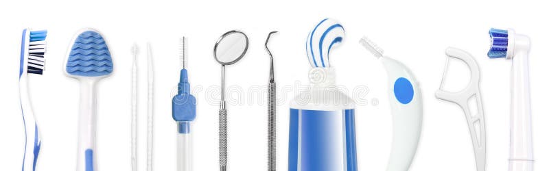 Different instruments for dental hygiene. Different instruments for dental hygiene.