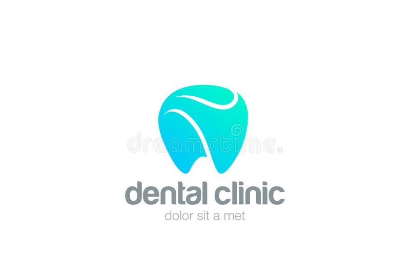 Stomatologicznego klinika loga zębu projekta wektoru abstrakcjonistyczny szablon Dentysty stomatology lekarza medycyny logotypu p