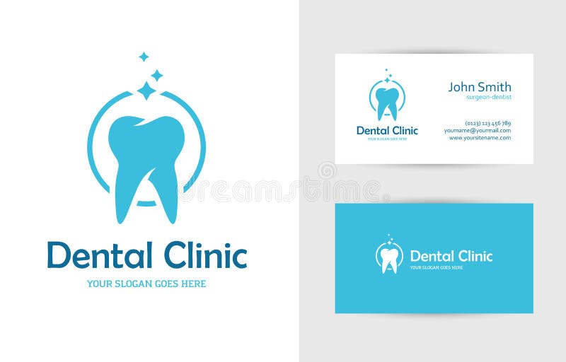 Stomatologiczny klinika logo z zębem