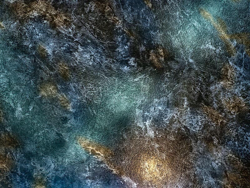 Stone abstract dynamic blue-green glowing background. Surface of a gemstone vector illustration